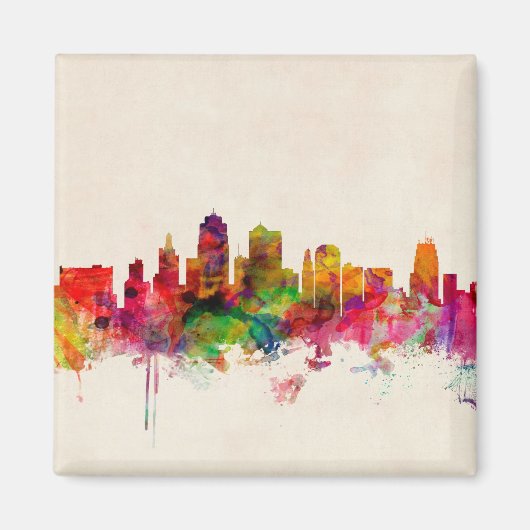 Kansas City Skyline Cityscape Magneet (Voorkant)