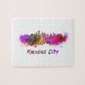 Kansas City skyline in waterverf Legpuzzel (Horizontaal)