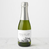 Kansas City Skyline Mini Sparkling Wijnetiket (Voorkant)