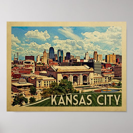 Kansas City Vintage Travel Poster (Voorkant)