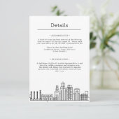 Kansas City Wedding | Details van tweeledige gast Kaart (Staand voorkant)