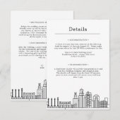 Kansas City Wedding | Details van tweeledige gast Kaart (Voorkant / Achterkant)
