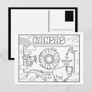 Kansas Color Me Collage Briefkaart