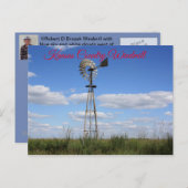 Kansas Country Windmill Post Kaart (Voorkant / Achterkant)