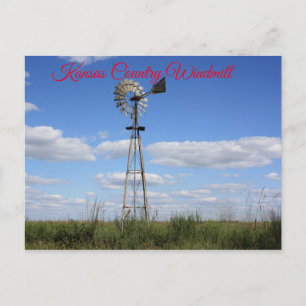 Kansas Country Windmill Post Kaart