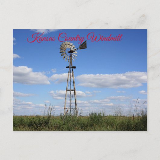 Kansas Country Windmill Post Kaart (Voorkant)