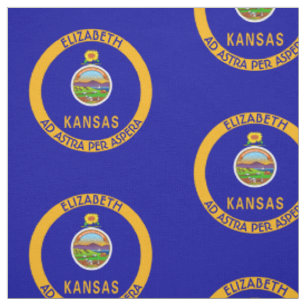 Kansas De speciale vlag van de staat Sunflower Stof