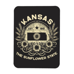 Kansas De Zonnebloem Staat Magneet