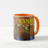 Kansas Fall Café Mug Feuille coloré (Devant droit)