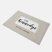 Kansas Family Monogram State Doormat Deurmat (Schuin)