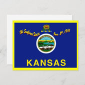 Kansas Flag Briefkaart (Voorkant / Achterkant)