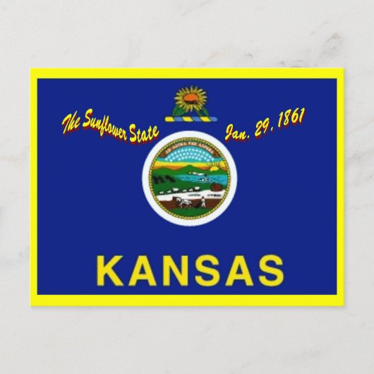 Kansas Flag Briefkaart (Voorkant)