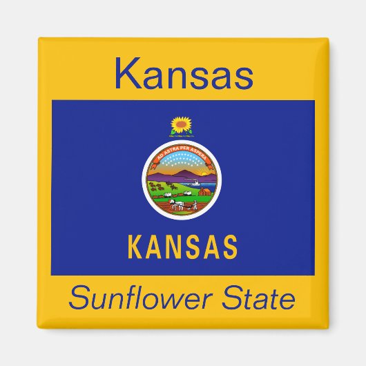 Kansas Flag Magnet Magneet (Voorkant)