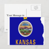 Kansas Flag Map Briefkaart (Voorkant / Achterkant)
