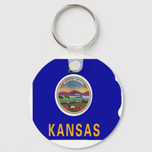 Kansas Flag Map Sleutelhanger