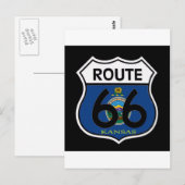 Kansas Flag Route 66 Shield Briefkaart (Voorkant / Achterkant)