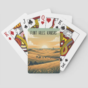 Kansas Flint Hills Reis Souvenir Pokerkaarten