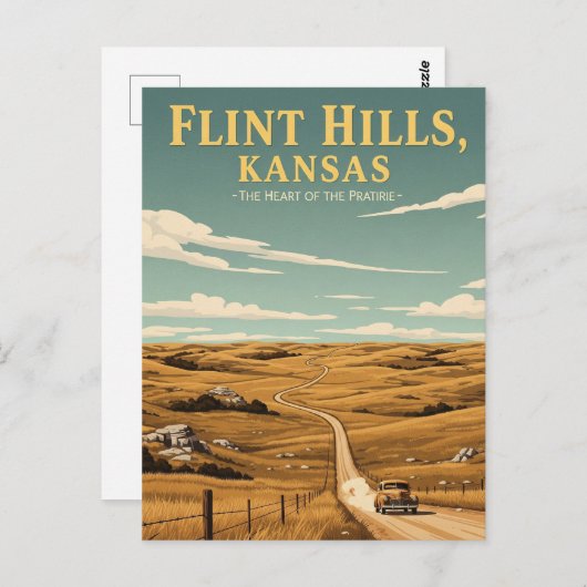 Kansas Flint Hills Reissouvenir Briefkaart (Voorkant / Achterkant)