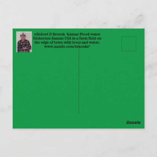 Kansas Flood Water Nickerson Kansas Carte postale (Dos)