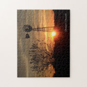 Kansas Golden Sky met Windmill Silhouette Puzzle Legpuzzel (Verticaal)