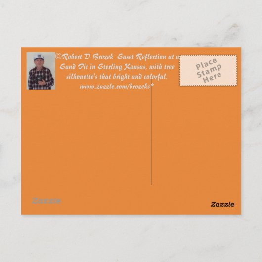 Kansas Golden Sunset Reflection Post Card Briefkaart (Achterkant)