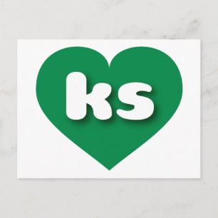 Kansas green hart - Ik hou van ks Briefkaart