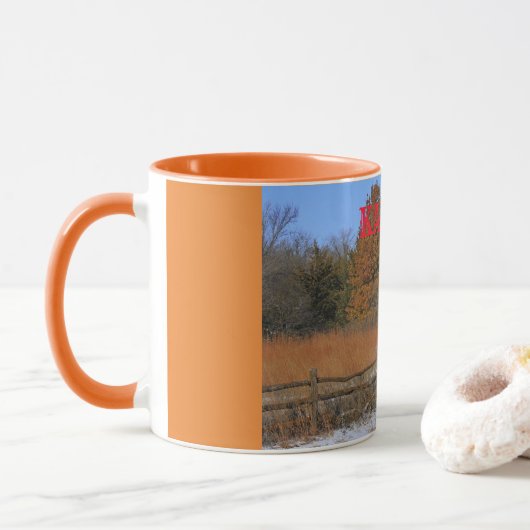 Kansas Herfst/Winter Landscape Coffee MOK (Met donut)