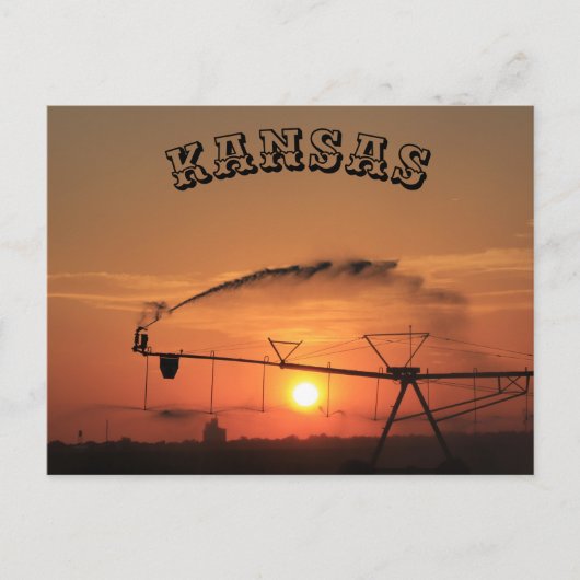 Kansas Irrigation System Sunset Post Kaart (Voorkant)