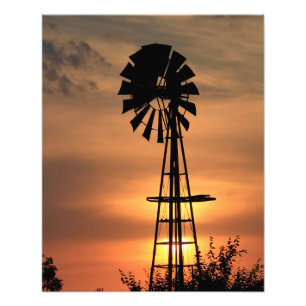 Kansas kleurrijke zon met wolken en de zon foto afdruk