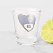 Kansas, KS Drapeau D'État En Verre De Tir Du Coeur (Dos)