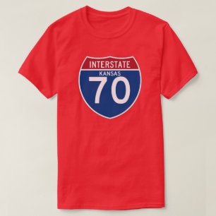 Kansas KS I-70 Interstate Highway Shield - T-shirt