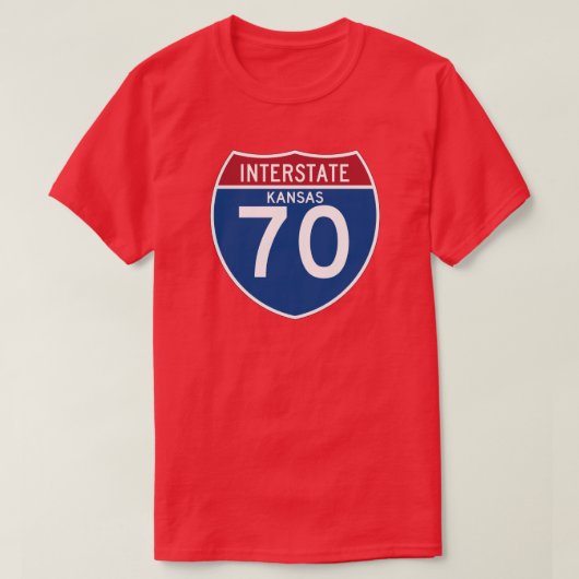 Kansas KS I-70 Interstate Highway Shield - T-shirt (Design voorkant)