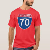 Kansas KS I-70 Interstate Highway Shield - T-shirt (Voorkant)