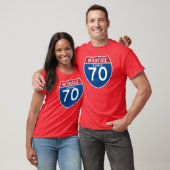 Kansas KS I-70 Interstate Highway Shield - T-shirt (Unisex)