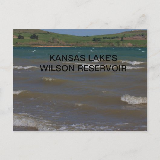 KANSAS LAKE'S WILSON RESERVOIR BRIEFKAART (Voorkant)