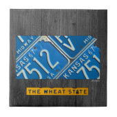 Kansas Licence Bord Map Ceramic Tile Tegeltje (Voorkant)