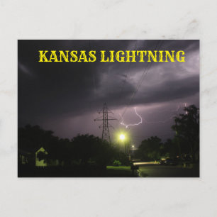Kansas Lightning over Hutchinson Kansas Post Kaart