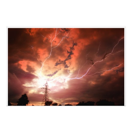 Kansas Lightning Storm PHOTO-UITBREIDING Foto Afdruk (Voorkant)