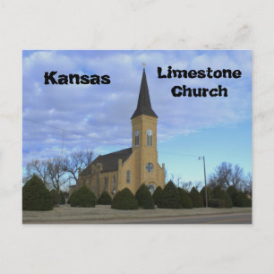Kansas Limestone Church Post Kaart