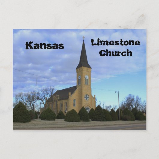 Kansas Limestone Church Post Kaart (Voorkant)