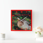 Kansas Mallard Square Wall klok (Huis)