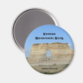 Kansas Monument Rock Round Magnet Magneet (Voorkant / Achterkant)