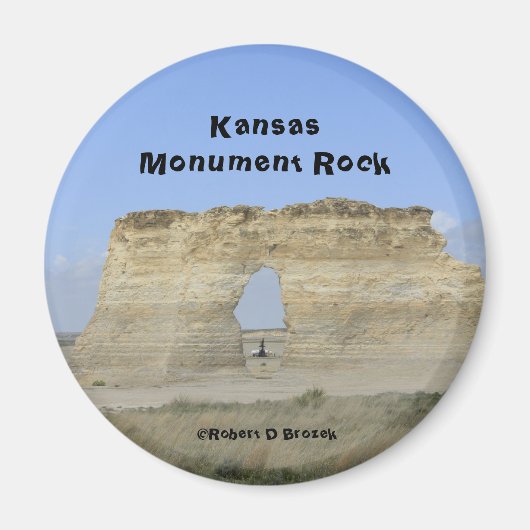 Kansas Monument Rock Round Magnet Magneet (Voorkant)