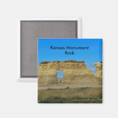 Kansas Monument Rock Square Magnet Magneet (Voorkant / Achterkant)