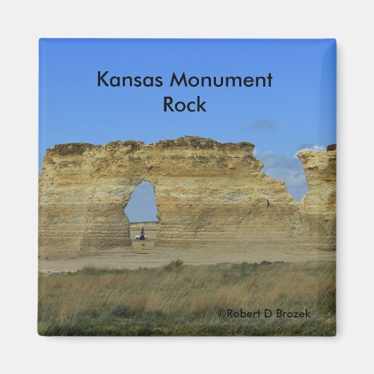 Kansas Monument Rock Square Magnet Magneet (Voorkant)