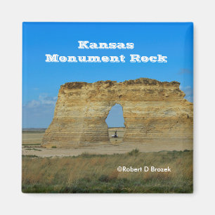Kansas Monument Rock Square Magnet Magneet