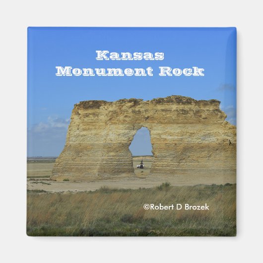 Kansas Monument Rock Square Magnet Magneet (Voorkant)