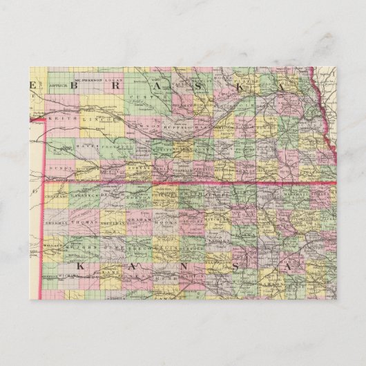 Kansas, Nebraska Briefkaart (Voorkant)