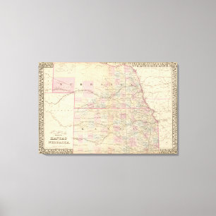 Kansas, Nebraska Canvas Afdruk