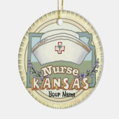 Kansas Nurse Keramisch Ornament (Links)